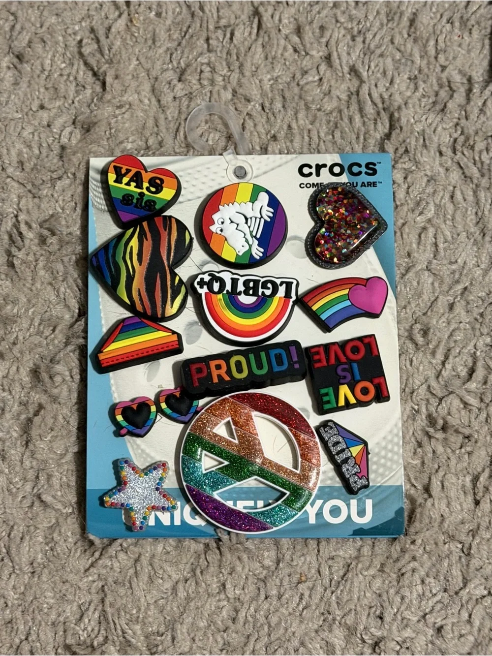 CROCS Rainbow Pride Jibbitz Charm Set in Multicolor